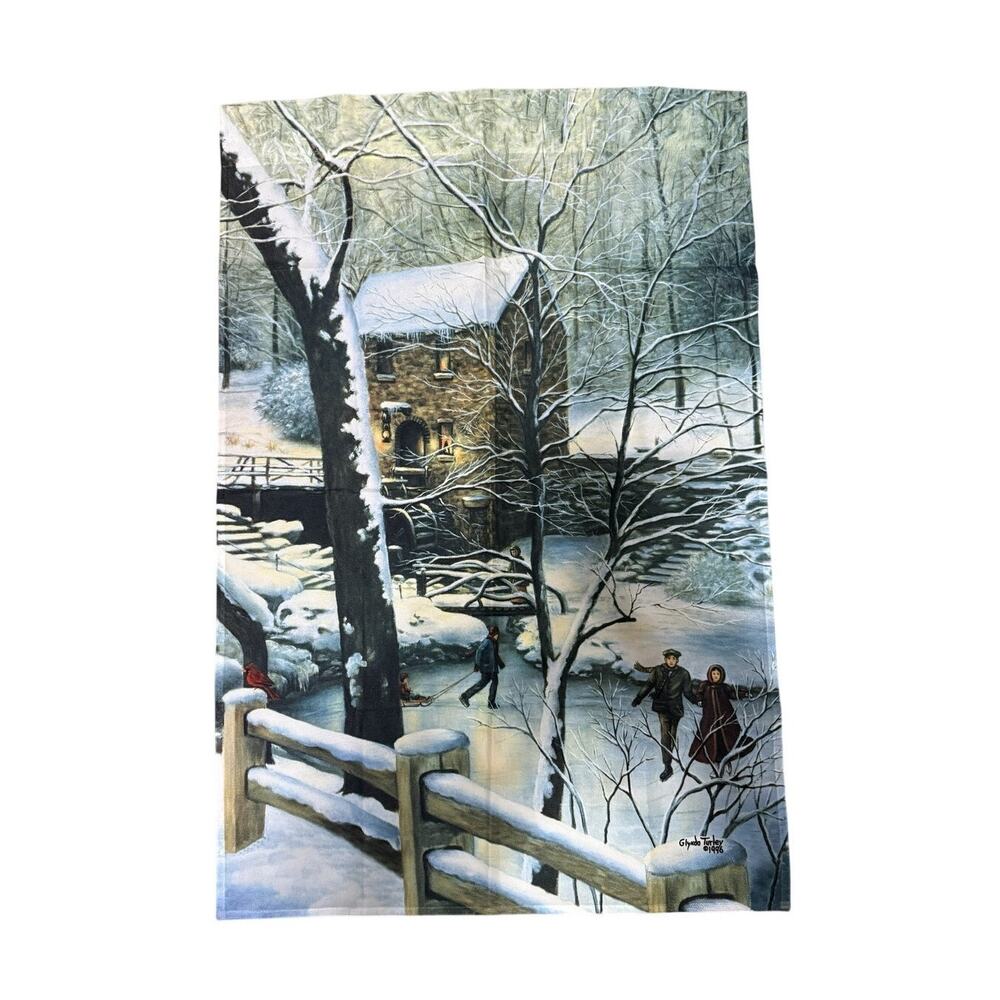 VTG Glynda Turley Stone House Mill Outdoor Hanging Flag 1996